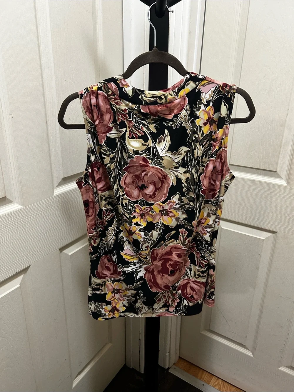 Black Label by Evan-Picone matching two-piece skirt and top set.